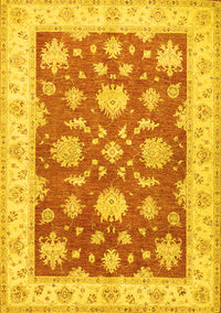 Oriental Yellow Traditional Rug, tr1329yw