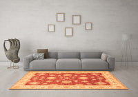 Machine Washable Oriental Orange Traditional Rug, wshtr1329org