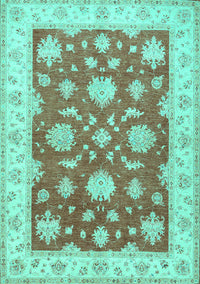 Oriental Turquoise Traditional Rug, tr1329turq