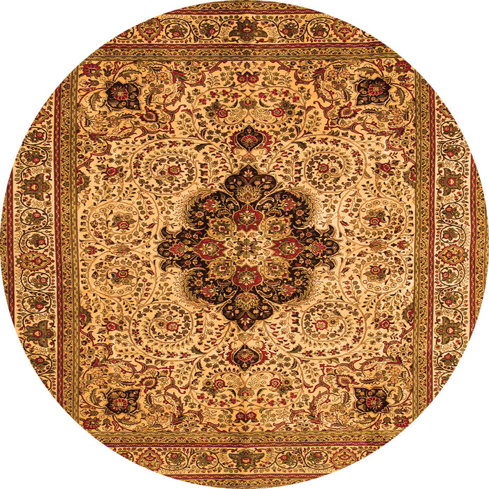 Machine Washable Medallion Orange Traditional Area Rugs, wshtr132org