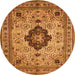 Machine Washable Medallion Orange Traditional Area Rugs, wshtr132org