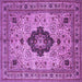 Square Medallion Purple Traditional Rug, tr132pur