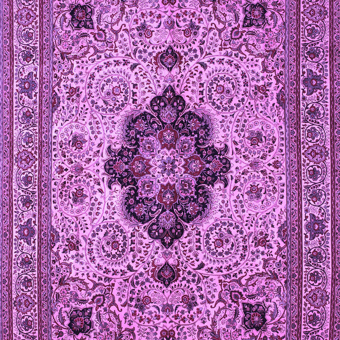 Machine Washable Medallion Purple Traditional Area Rugs, wshtr132pur