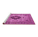 Sideview of Machine Washable Medallion Pink Traditional Rug, wshtr132pnk