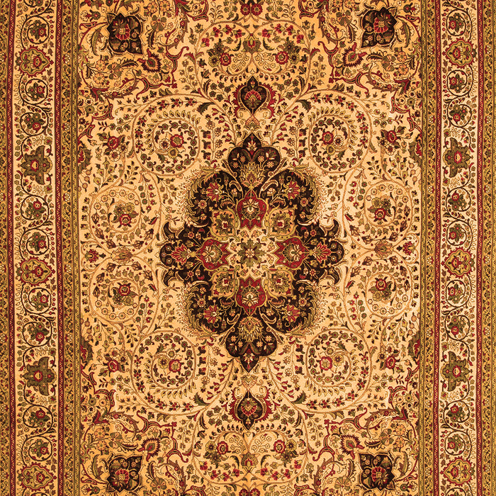 Serging Thickness of Machine Washable Medallion Orange Traditional Area Rugs, wshtr132org