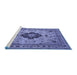 Sideview of Machine Washable Medallion Blue Traditional Rug, wshtr132blu