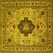 Square Medallion Yellow Traditional Rug, tr132yw