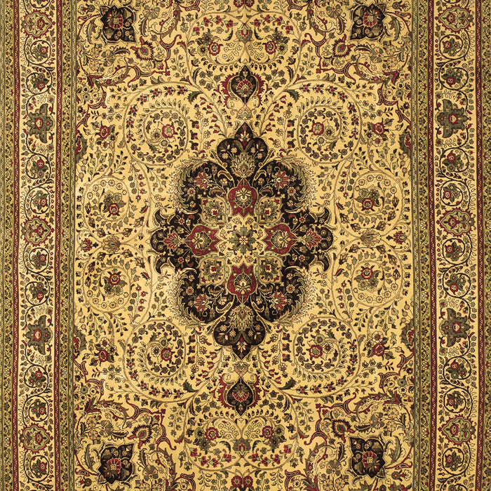 Machine Washable Medallion Brown Traditional Rug, wshtr132brn