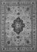 Serging Thickness of Machine Washable Medallion Gray Traditional Rug, wshtr132gry