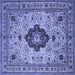 Square Medallion Blue Traditional Rug, tr132blu