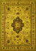 Machine Washable Medallion Yellow Traditional Rug, wshtr132yw