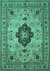 Medallion Turquoise Traditional Rug, tr132turq