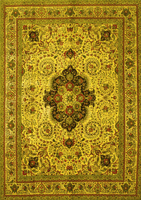 Medallion Yellow Traditional Rug, tr132yw