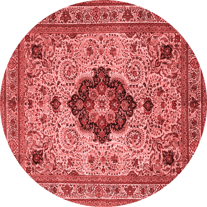 Machine Washable Medallion Red Traditional Rug, wshtr132red