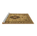 Sideview of Machine Washable Medallion Brown Traditional Rug, wshtr132brn