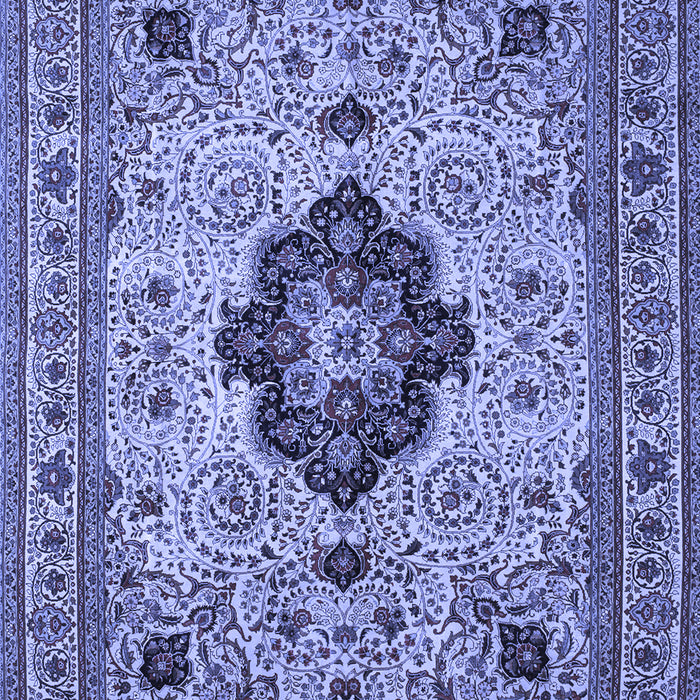 Machine Washable Medallion Blue Traditional Rug, wshtr132blu