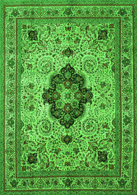 Medallion Green Traditional Rug, tr132grn