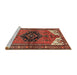 Sideview of Machine Washable Traditional Tomato Red Rug, wshtr133