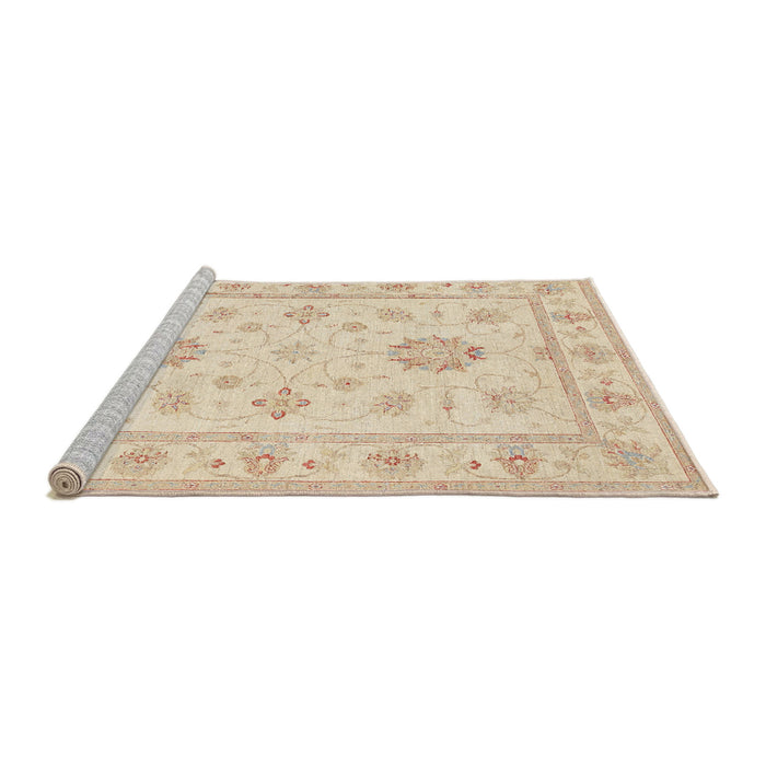 Sideview of Machine Washable Traditional Gold Rug, wshtr1330