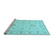 Sideview of Machine Washable Oriental Light Blue Traditional Rug, wshtr1330lblu