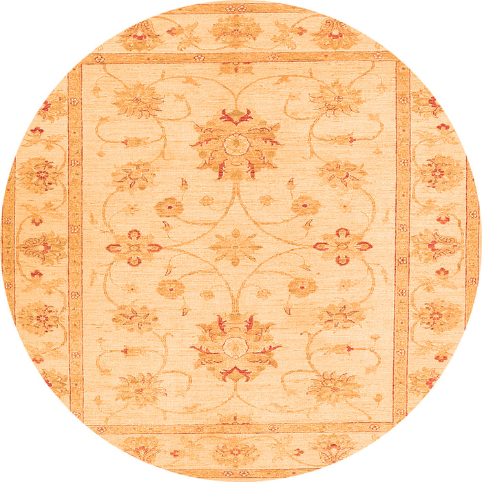 Square Oriental Orange Traditional Rug, tr1330org