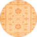 Square Oriental Orange Traditional Rug, tr1330org