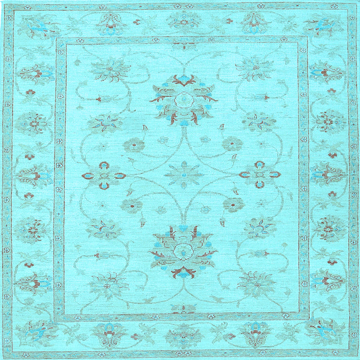 Square Oriental Light Blue Traditional Rug, tr1330lblu