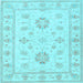 Square Oriental Light Blue Traditional Rug, tr1330lblu