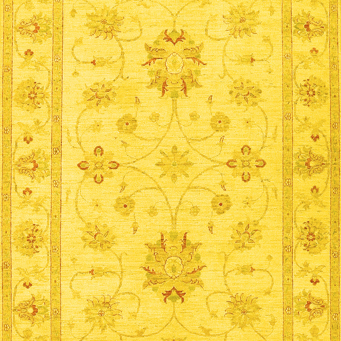 Machine Washable Oriental Yellow Traditional Rug, wshtr1330yw