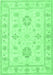 Machine Washable Oriental Emerald Green Traditional Area Rugs, wshtr1330emgrn