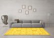 Machine Washable Oriental Yellow Traditional Rug in a Living Room, wshtr1330yw