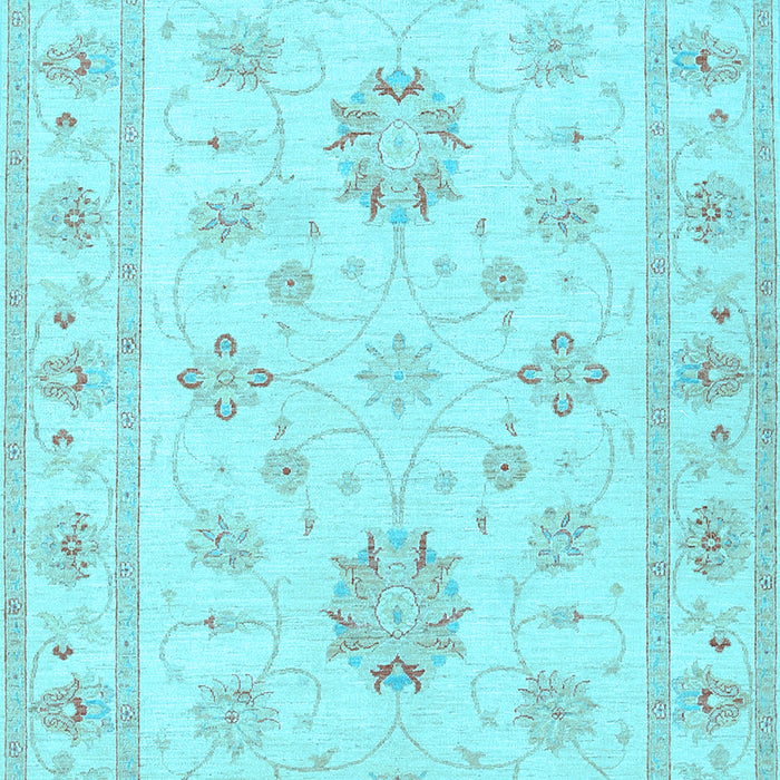 Machine Washable Oriental Light Blue Traditional Rug, wshtr1330lblu
