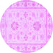 Round Oriental Purple Traditional Rug, tr1330pur