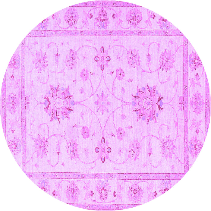 Round Machine Washable Oriental Purple Traditional Area Rugs, wshtr1330pur