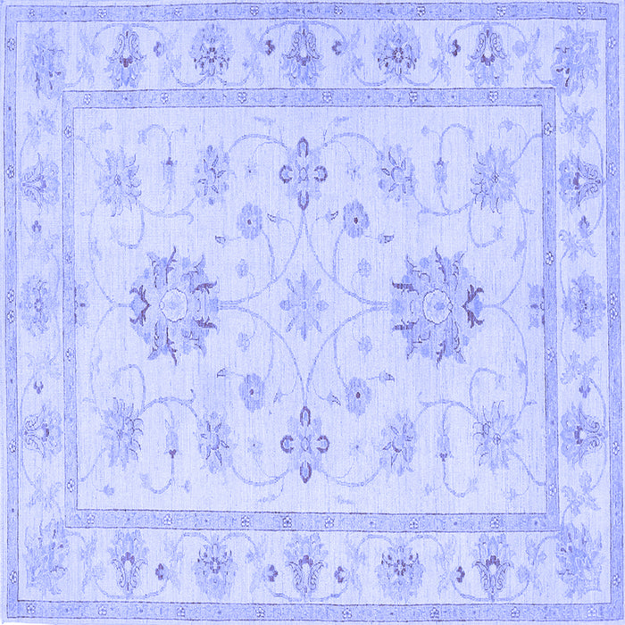 Square Machine Washable Oriental Blue Traditional Rug, wshtr1330blu