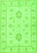 Serging Thickness of Machine Washable Oriental Green Traditional Area Rugs, wshtr1330grn