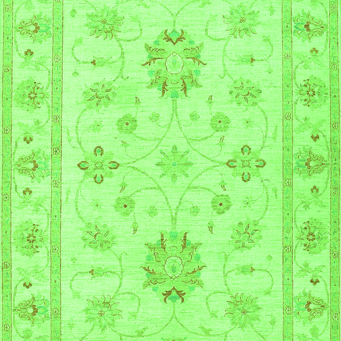 Serging Thickness of Machine Washable Oriental Green Traditional Area Rugs, wshtr1330grn