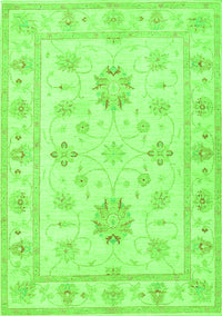 Oriental Green Traditional Rug, tr1330grn