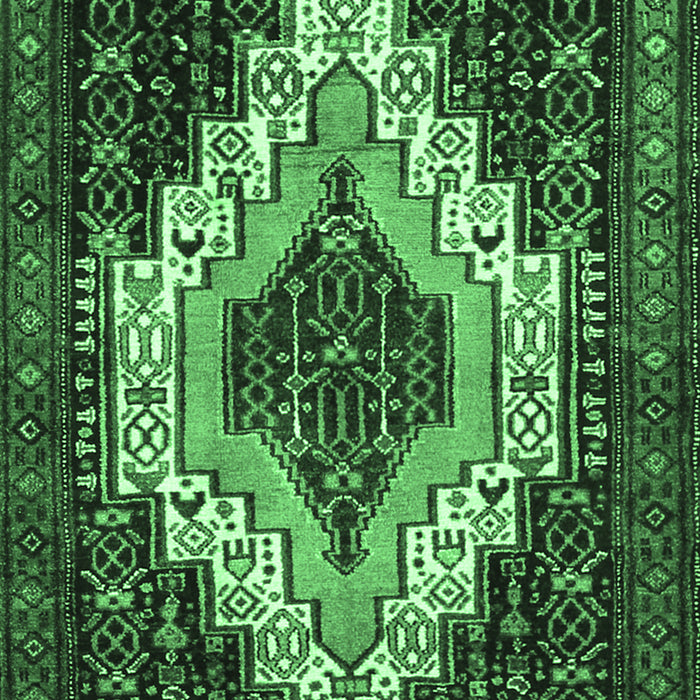 Machine Washable Persian Emerald Green Traditional Area Rugs, wshtr1331emgrn