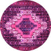 Round Persian Pink Traditional Rug, tr1331pnk