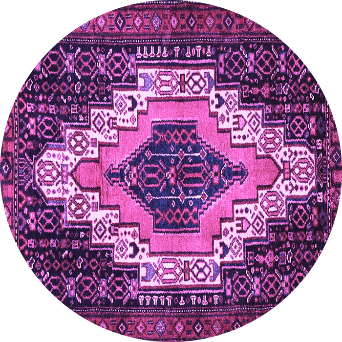 Round Persian Purple Traditional Rug, tr1331pur
