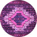 Round Persian Purple Traditional Rug, tr1331pur