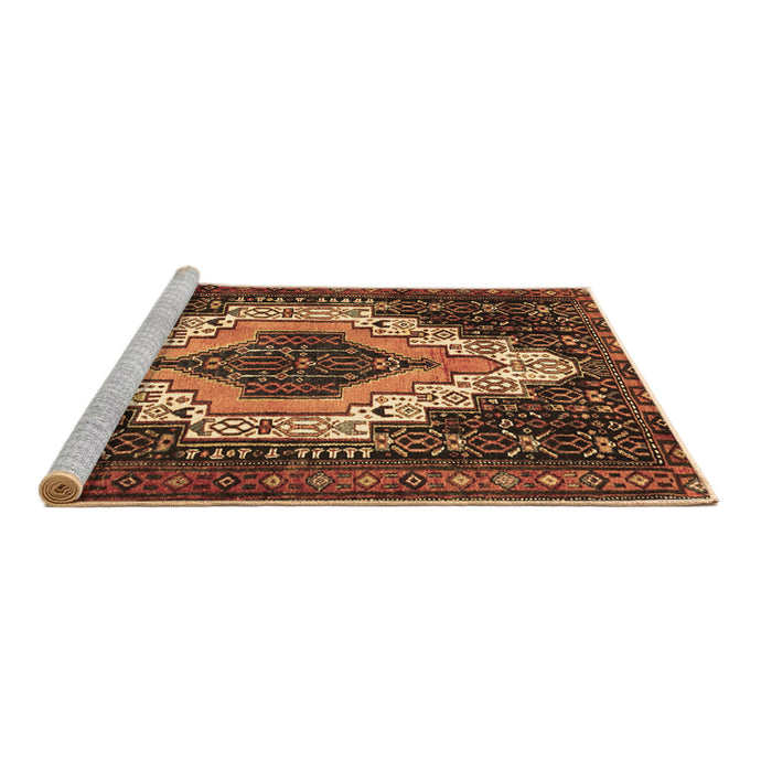 Sideview of Machine Washable Persian Brown Traditional Rug, wshtr1331brn