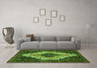 Machine Washable Persian Green Traditional Area Rugs in a Living Room,, wshtr1331grn