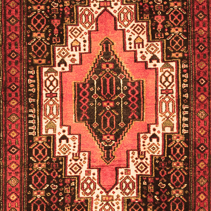Serging Thickness of Machine Washable Persian Orange Traditional Area Rugs, wshtr1331org