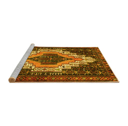 Sideview of Machine Washable Persian Yellow Traditional Rug, wshtr1331yw