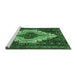 Sideview of Machine Washable Persian Emerald Green Traditional Area Rugs, wshtr1331emgrn