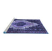 Sideview of Machine Washable Persian Blue Traditional Rug, wshtr1331blu