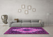 Machine Washable Persian Purple Traditional Area Rugs in a Living Room, wshtr1331pur