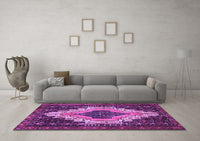 Machine Washable Persian Purple Traditional Rug, wshtr1331pur